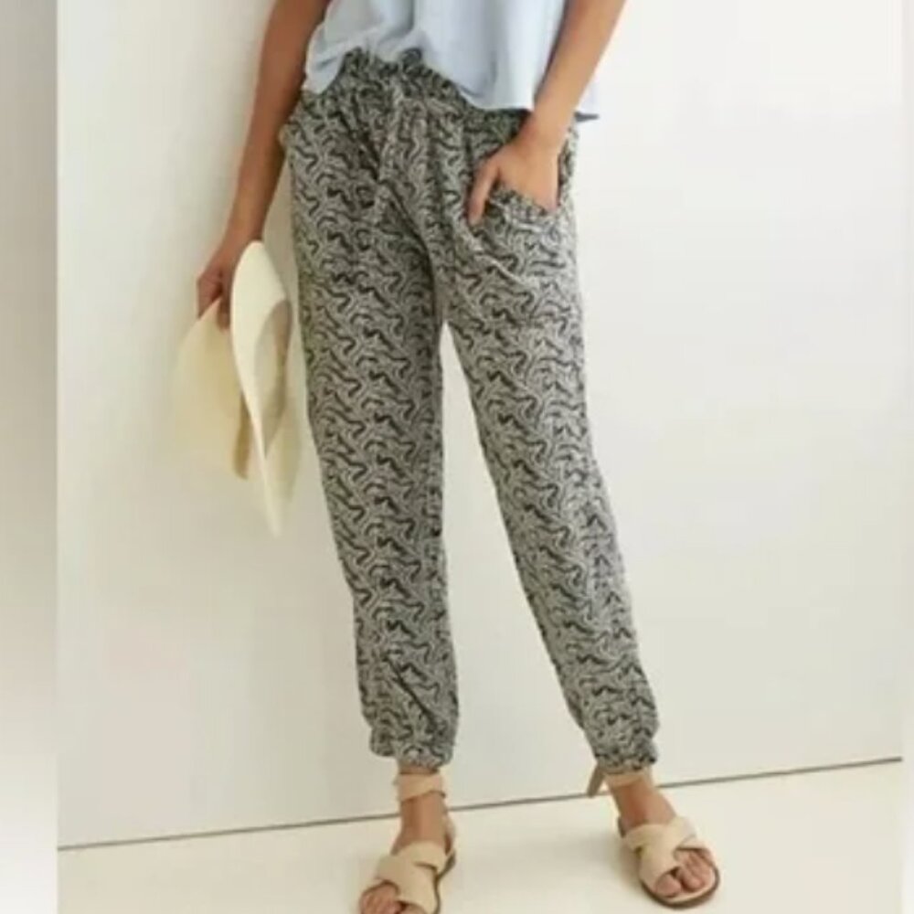 NWOT Anthropologie Rhys Utility Joggers - Gray Paisley Print XS 🌴✨